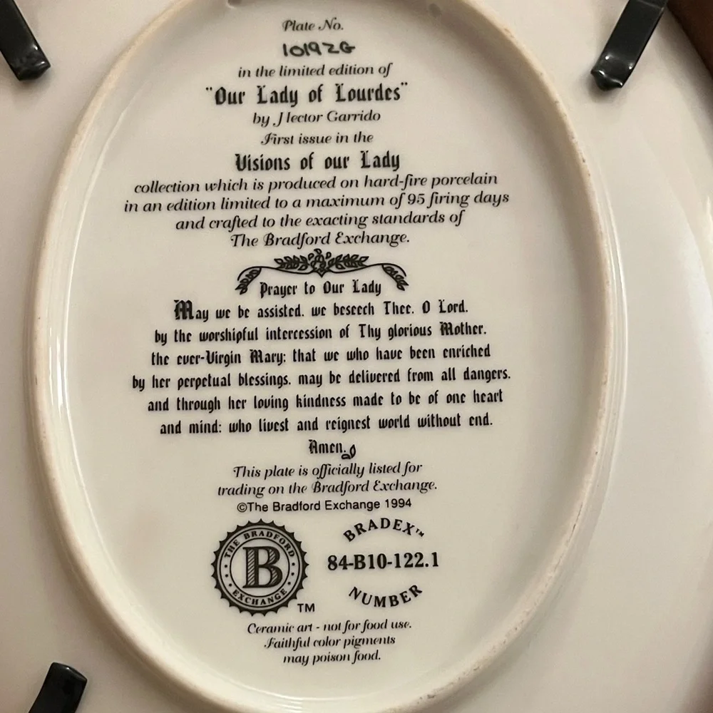 The Bradford Exchange Our Lady of Lourdes  Wall Art with Gold and Brown Frame - Picture 3 of 14